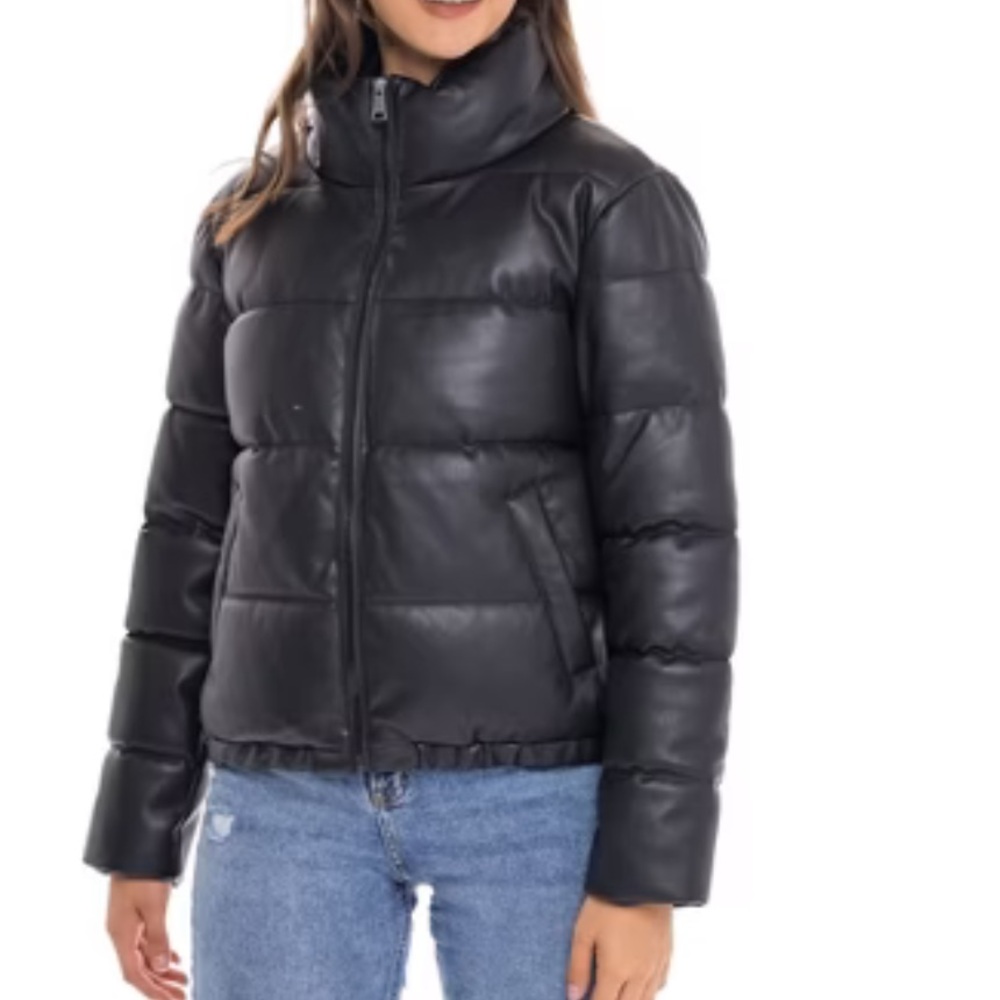 SEBBY Faux leather puffer jacket